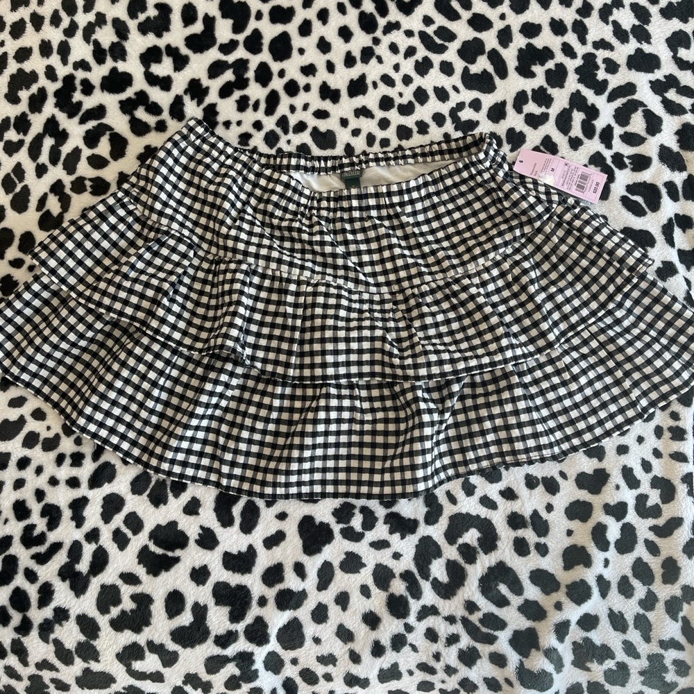 Wild Fable Black and White Checkered Skater Skirt